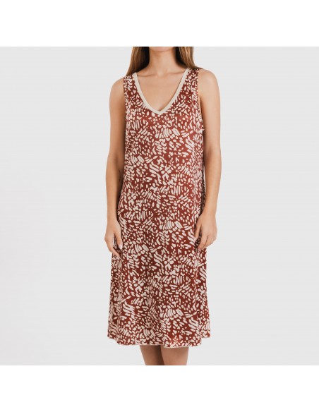 Vestido midi alças soft Miquela castanho Vestido midi alças soft Miquela castanho