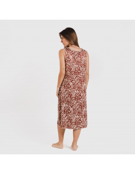 Vestido midi alças soft Miquela castanho Vestido midi alças soft Miquela castanho