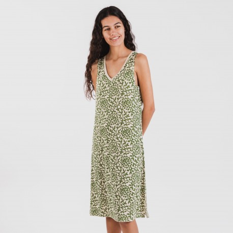 Vestido midi alças soft Meritxell verde caça vestidos-y-blusones