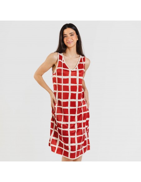 Vestido midi alças soft Naroa cor telha Vestido midi alças soft Naroa cor telha