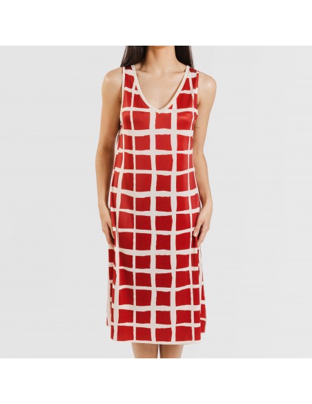 Vestido midi alças soft Naroa cor telha Vestido midi alças soft Naroa cor telha