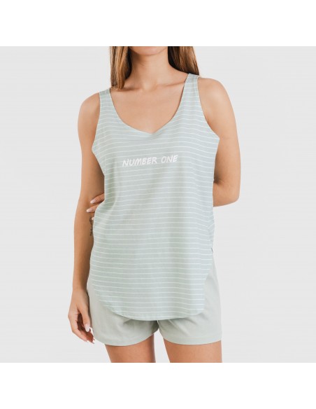 Pijama curto algodão Denis verde tiffany Pijama curto algodão Denis verde tiffany