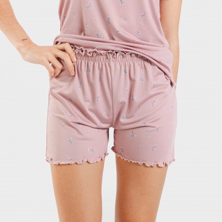 Pijama manga curta mulher soft Melanie malva