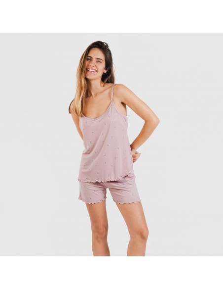 Pijama alças mulher soft Melanie malva Pijama alças mulher soft Melanie malva