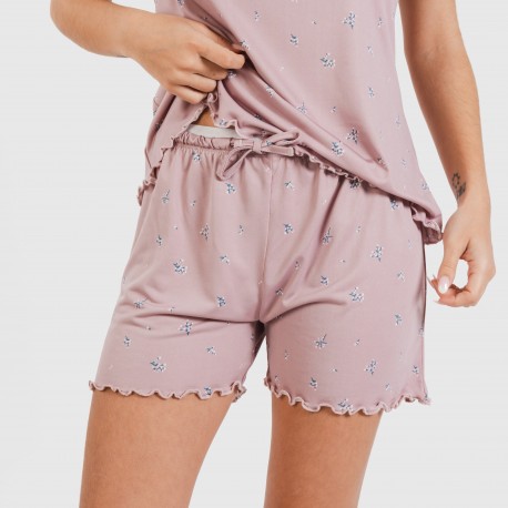 Pijama alças mulher soft Melanie malva