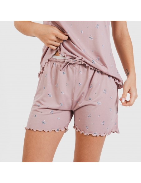 Pijama alças mulher soft Melanie malva Pijama alças mulher soft Melanie malva