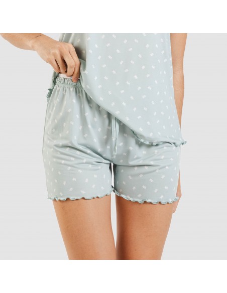 Pijama alças mulher soft Natalie verde tiffany Pijama alças mulher soft Natalie verde tiffany