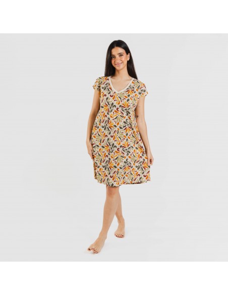 Vestido curto manga fluída crepe Cilian Vestido curto manga fluída crepe Cilian