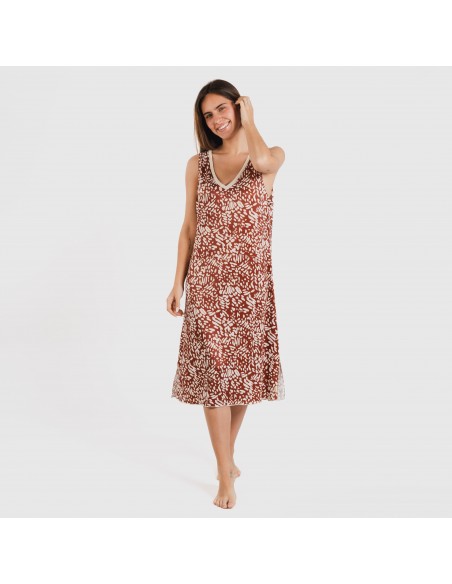 Vestido midi alças soft Miquela castanho Vestido midi alças soft Miquela castanho