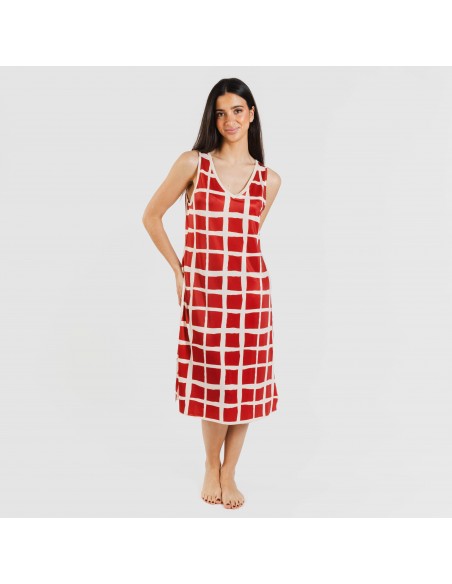 Vestido midi alças soft Naroa cor telha Vestido midi alças soft Naroa cor telha