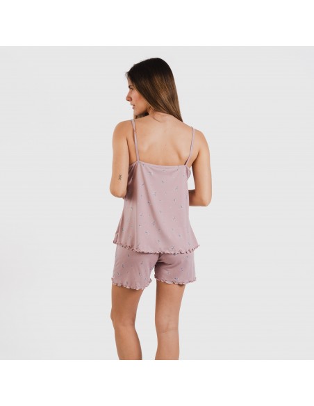 Pijama alças mulher soft Melanie malva Pijama alças mulher soft Melanie malva