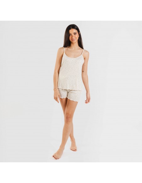 Pijama alças mulher soft Iris natural Pijama alças mulher soft Iris natural