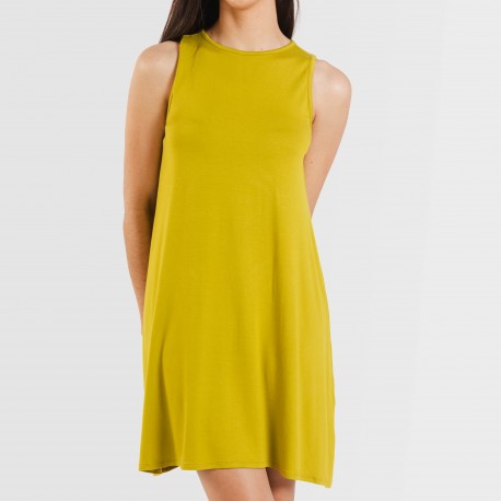 Vestido curto alças viscosa