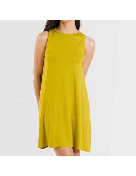 Vestido curto alças viscosa