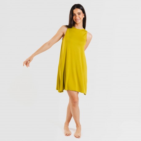 Vestido curto alças viscosa