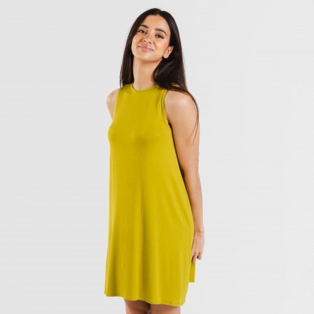 Vestido curto alças viscosa