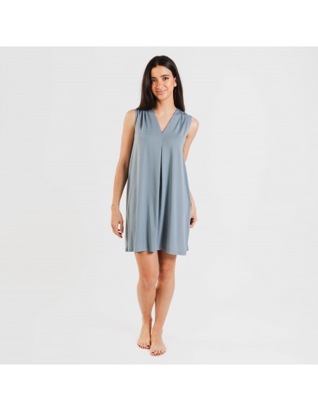 Vestido curto crepe liso Vestido curto crepe liso