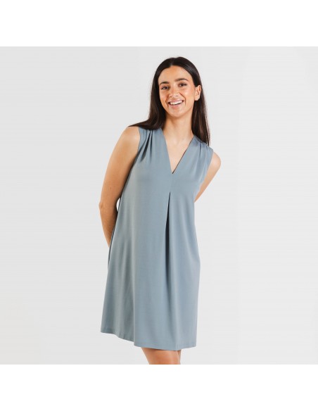 Vestido curto crepe liso Vestido curto crepe liso