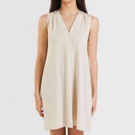 Vestido curto crepe liso