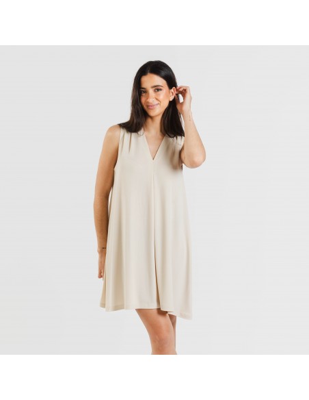 Vestido curto crepe liso Vestido curto crepe liso