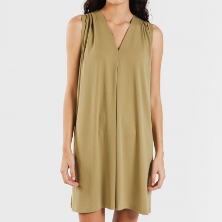 Vestido curto crepe liso