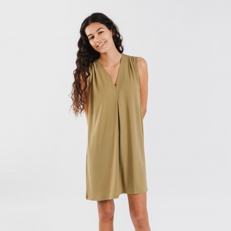 Vestido curto crepe liso