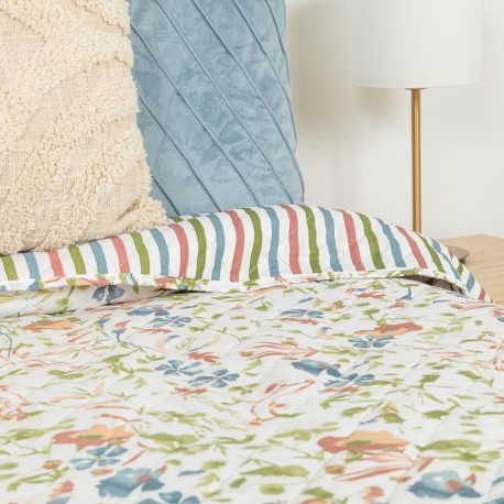 Colcha bouti Ñoke malva rosa