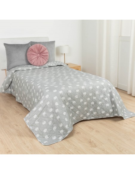 Colcha bouti Swan cinza