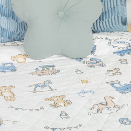 Colcha bouti Nico azul celeste