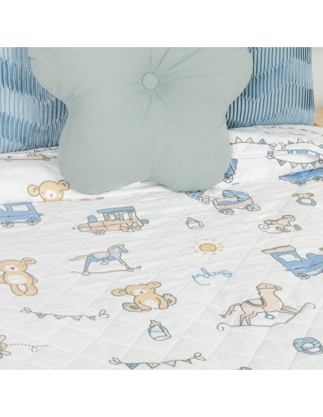 Colcha bouti Nico azul celeste