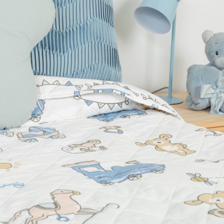 Colcha bouti Nico azul celeste