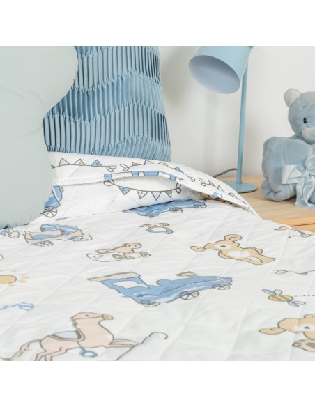 Colcha bouti Nico azul celeste