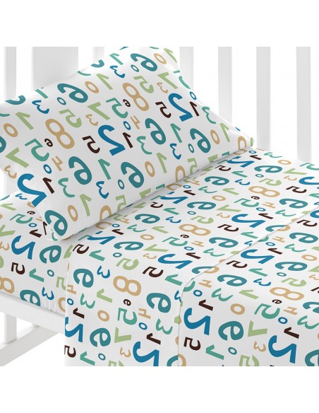 Jogo de lençóis algodão Numbers cama bebé jogos-de-lencois-para-bebe