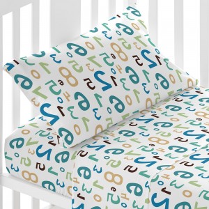 Jogo de lençóis algodão Numbers cama bebé 2