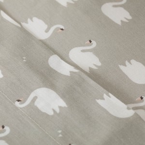 Jogo de lençóis algodão Swan cinza 2