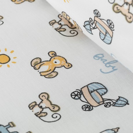 Capa de edredão algodão Nico azul celeste