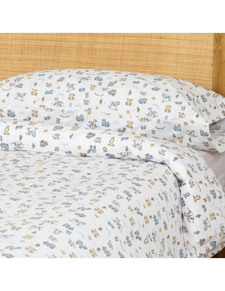 Capa de edredão algodão Nico azul celeste Capa de edredão algodão Nico azul celeste