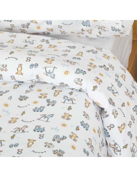 Capa de edredão algodão Nico azul celeste Capa de edredão algodão Nico azul celeste