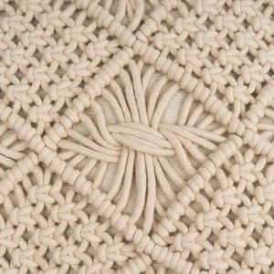 Almofada algodão macramé Nador natural 45x45 2
