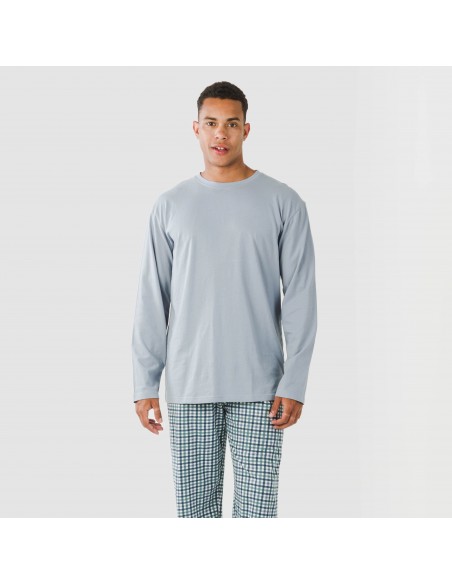 Pijama algodão homem Cuadro Joshua verde