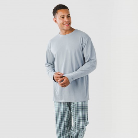 Pijama algodão homem Cuadro Joshua verde