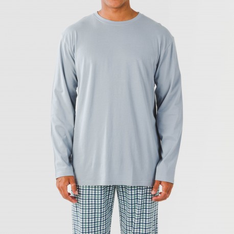 Pijama algodão homem Cuadro Joshua verde