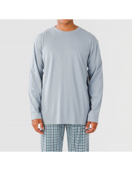 Pijama algodão homem Cuadro Joshua verde