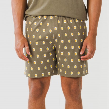 Pijama curto algodão homem Taleb verde