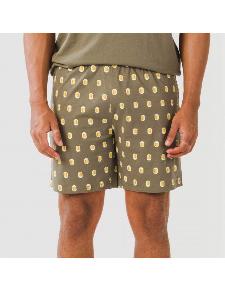 Pijama curto algodão homem Taleb verde