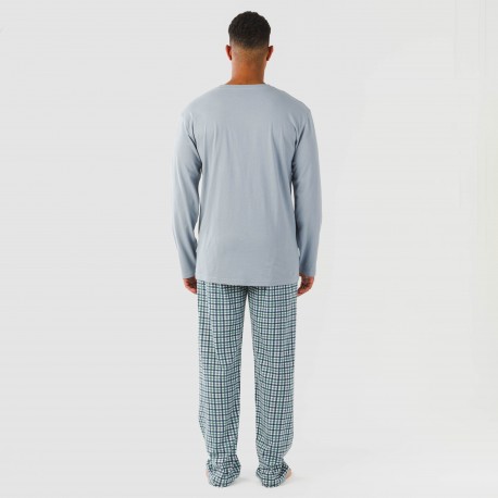 Pijama algodão homem Cuadro Joshua verde