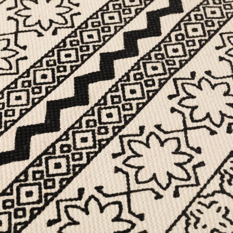 Tapete algodão Galatea branco - preto