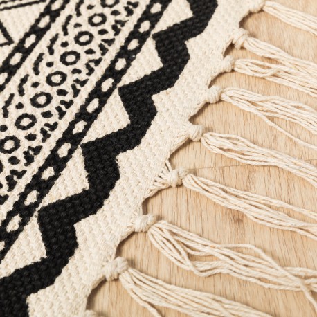 Tapete algodão Galatea branco - preto