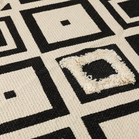 Tapete algodão Rosetto bege - preto