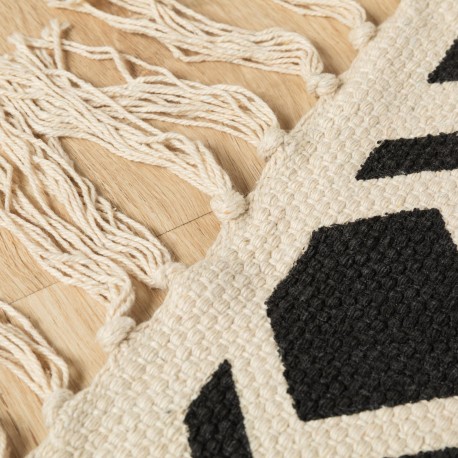 Tapete algodão Rosetto bege - preto